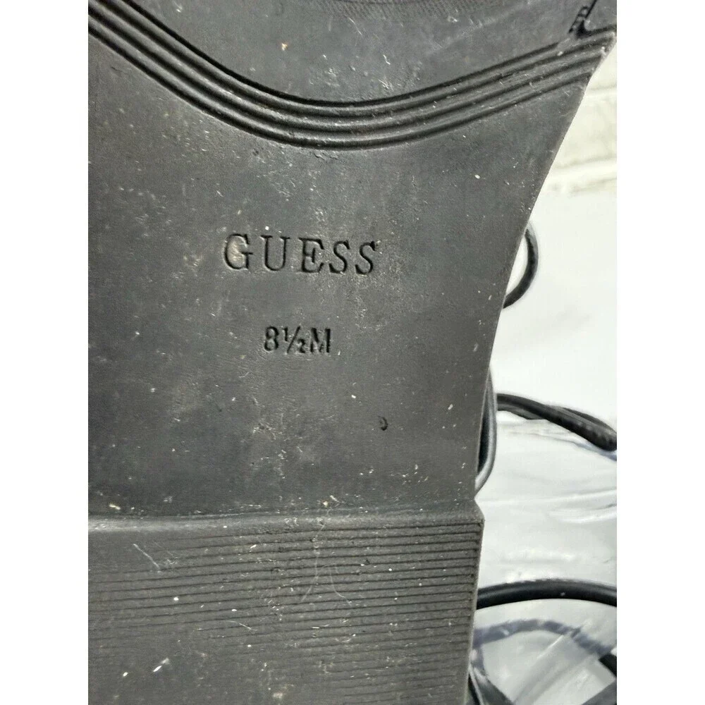 Guess Women's Size 8.5 Black Leather Gladiator Leg/Ankle Strap Sandals